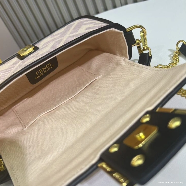 Affordable HOT FF Baguette Cherry In Canvas Bag Motif Fendi Mini 0715